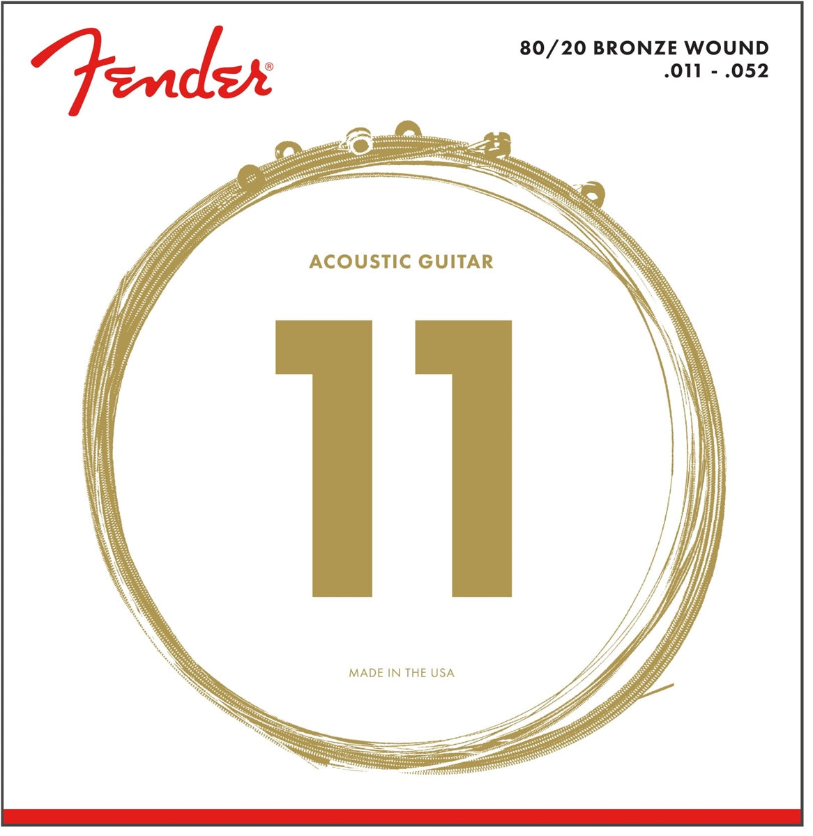 FENDER 80/20 Bronze Acoustic Guitar Strings - 11-52 Gauge