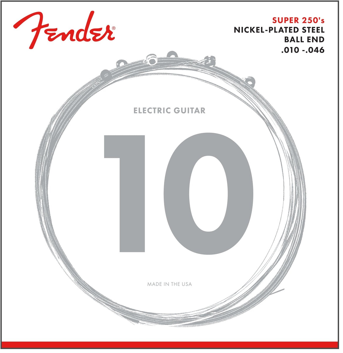 FENDER Super 250'S Nickel-Plated Steel Electric Guitar Strings - 10-46 Gauge