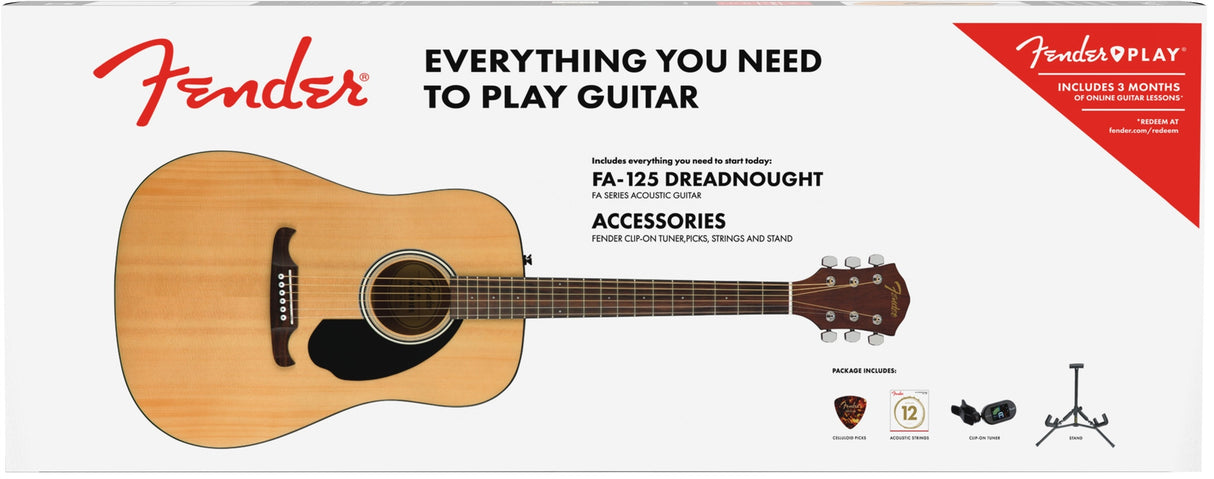 FENDER FA-125 Dreadnought Acoustic Guitar Pack