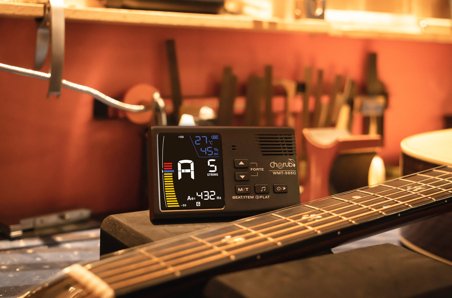 CHERUB WMT-565T '5 in 1' Combo Metronome, Tuner, Sound, Hygrometer and Thermometer + Pickup!