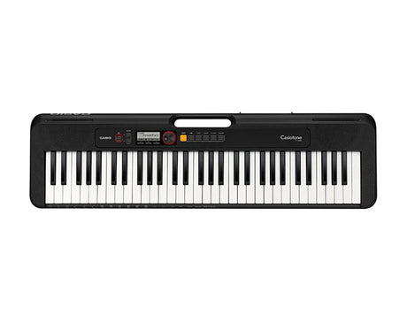 Black Casio keyboard on a white background