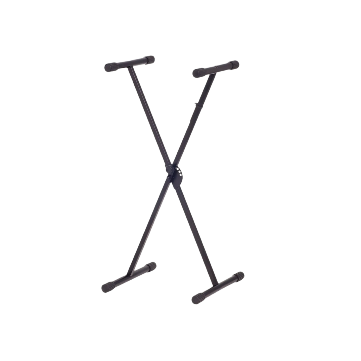 Casio single braced keyboard stand front on in black with clear background