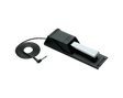 Black casio sustain pedal with cable on a clear background