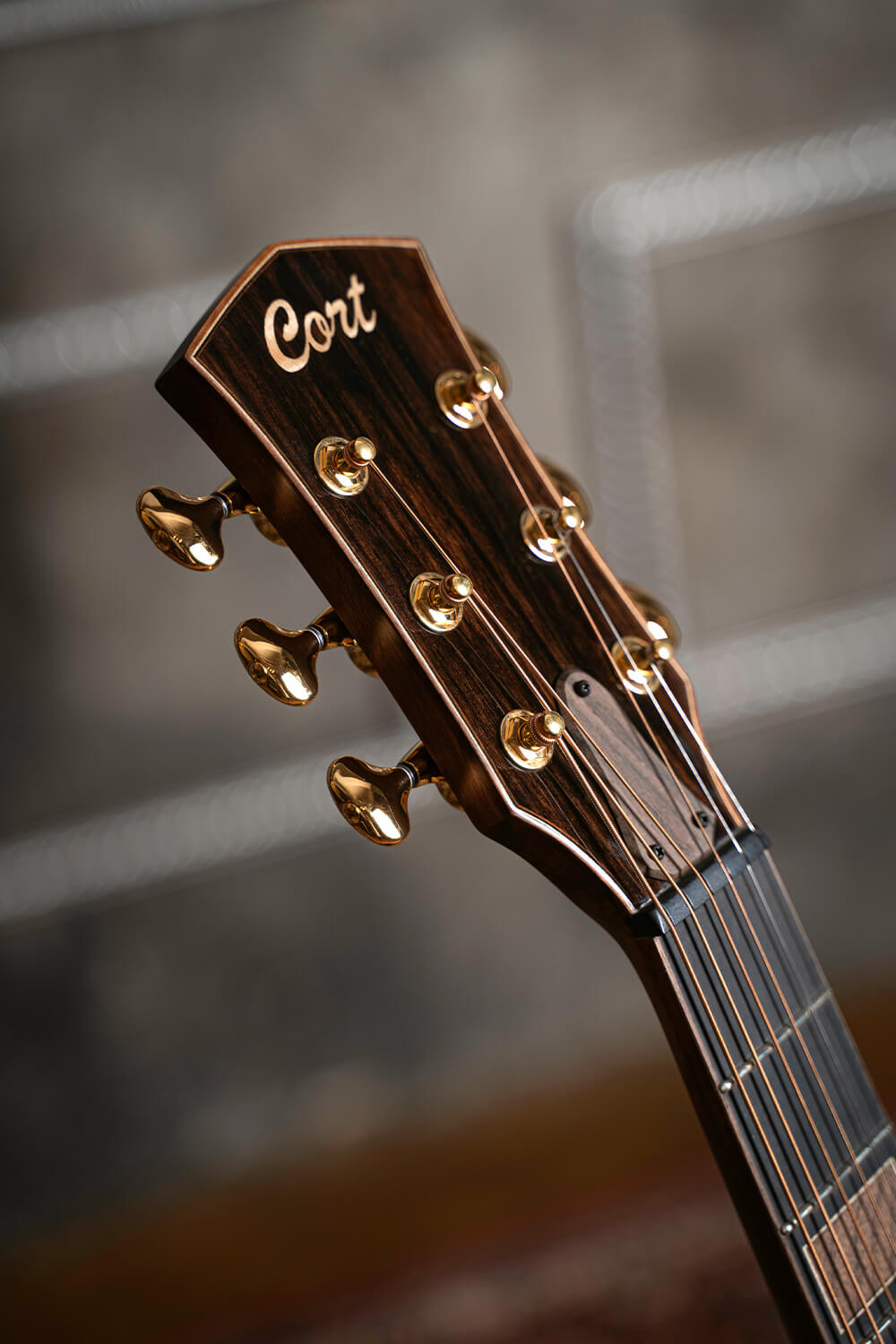 CORT Masterpiece Modern Black Acoustic Electric Guitar with Hard Case