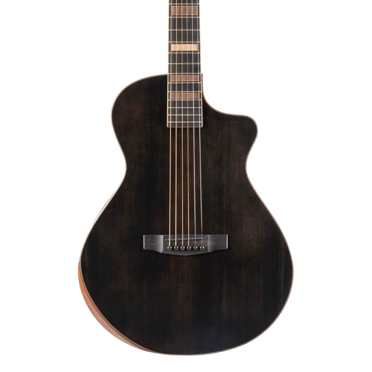 CORT Masterpiece Modern Black Acoustic Electric Guitar with Hard Case