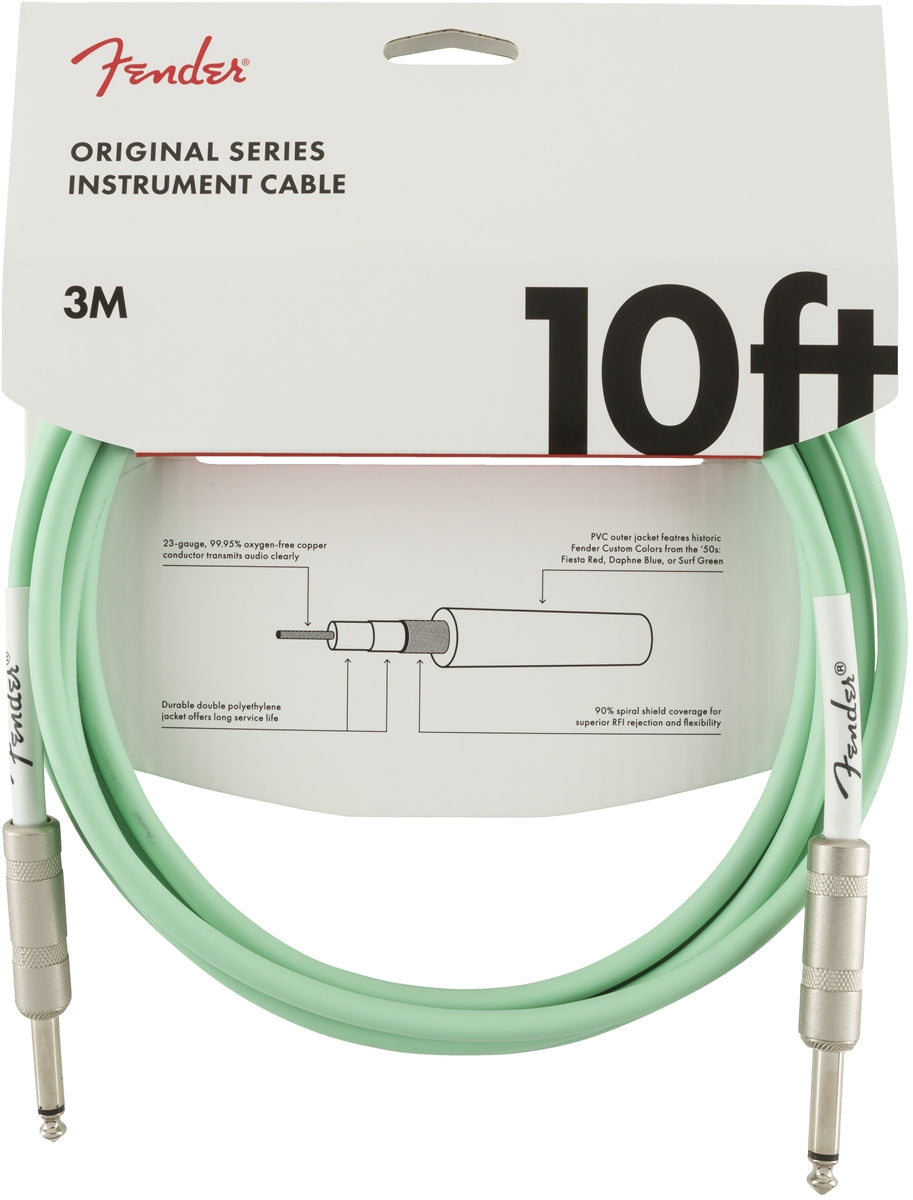 FENDER Original Series Instrument Cable - Surf Green (10ft / 18.6ft)