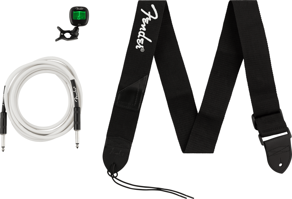 FENDER Accessory Essentials Pack - Cable, Clip-On Tuner, Strap