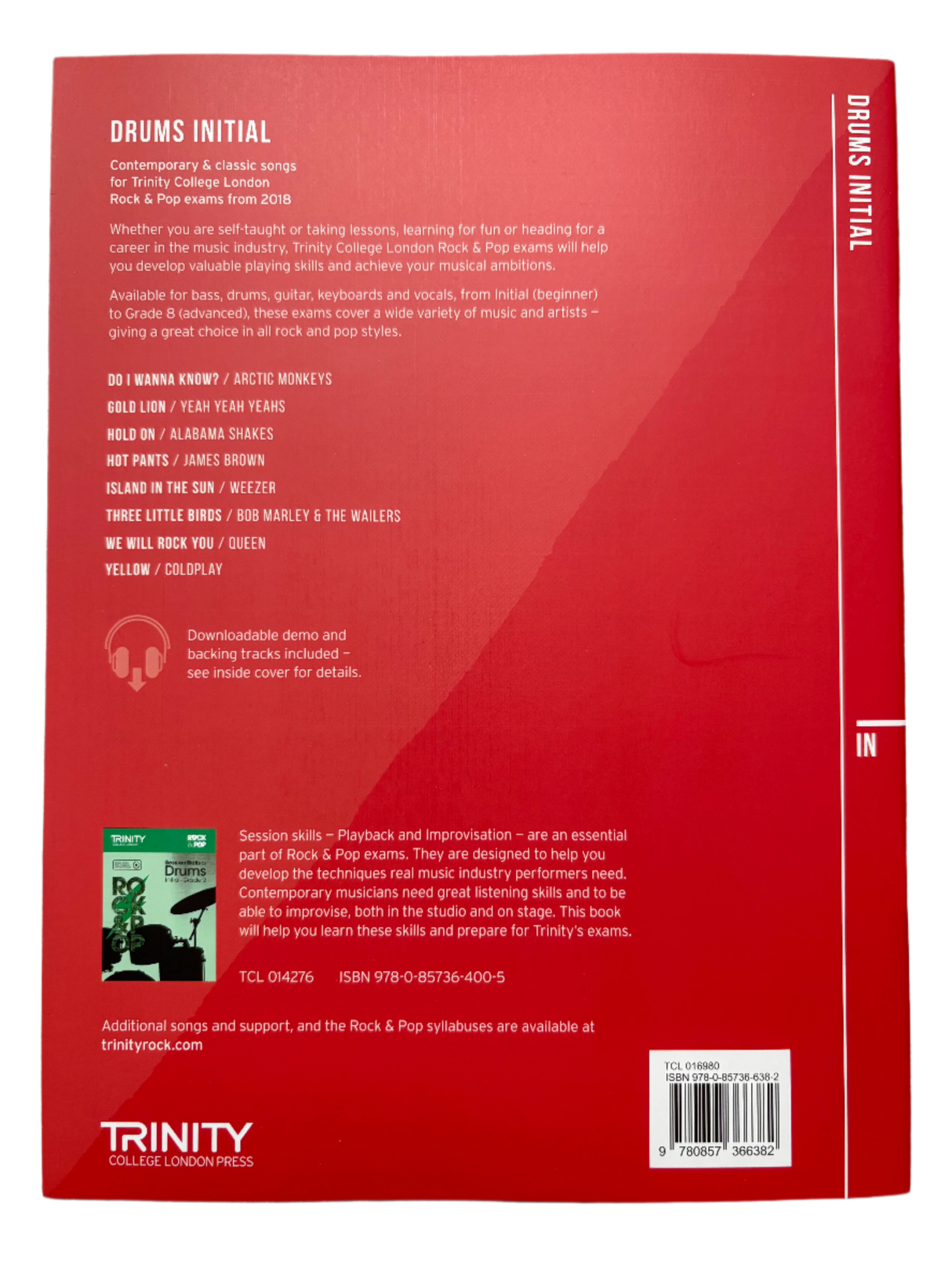 TRINITY Rock & Pop Drums Initial Grade Book From 2018