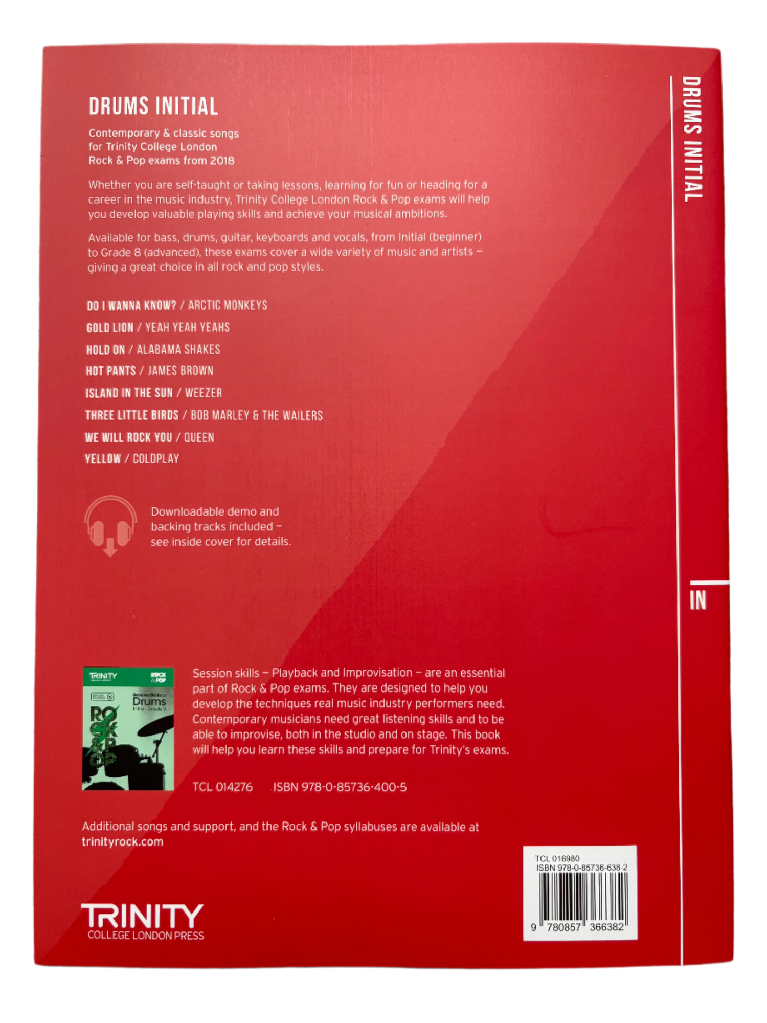 TRINITY Rock & Pop Drums Initial Grade Book From 2018