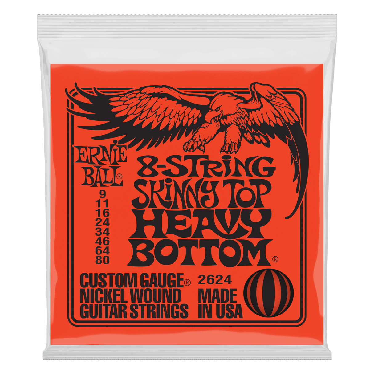 ERNIE BALL Skinny Top Heavy Bottom Slinky 8-String Electric Guitar Strings 9-80 Gauge
