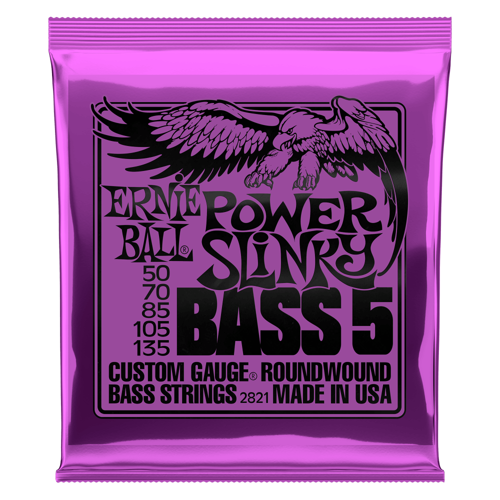 ERNIE BALL Power Slinky 5-String Nickel Wound Electric Bass Strings 50-135 Gauge