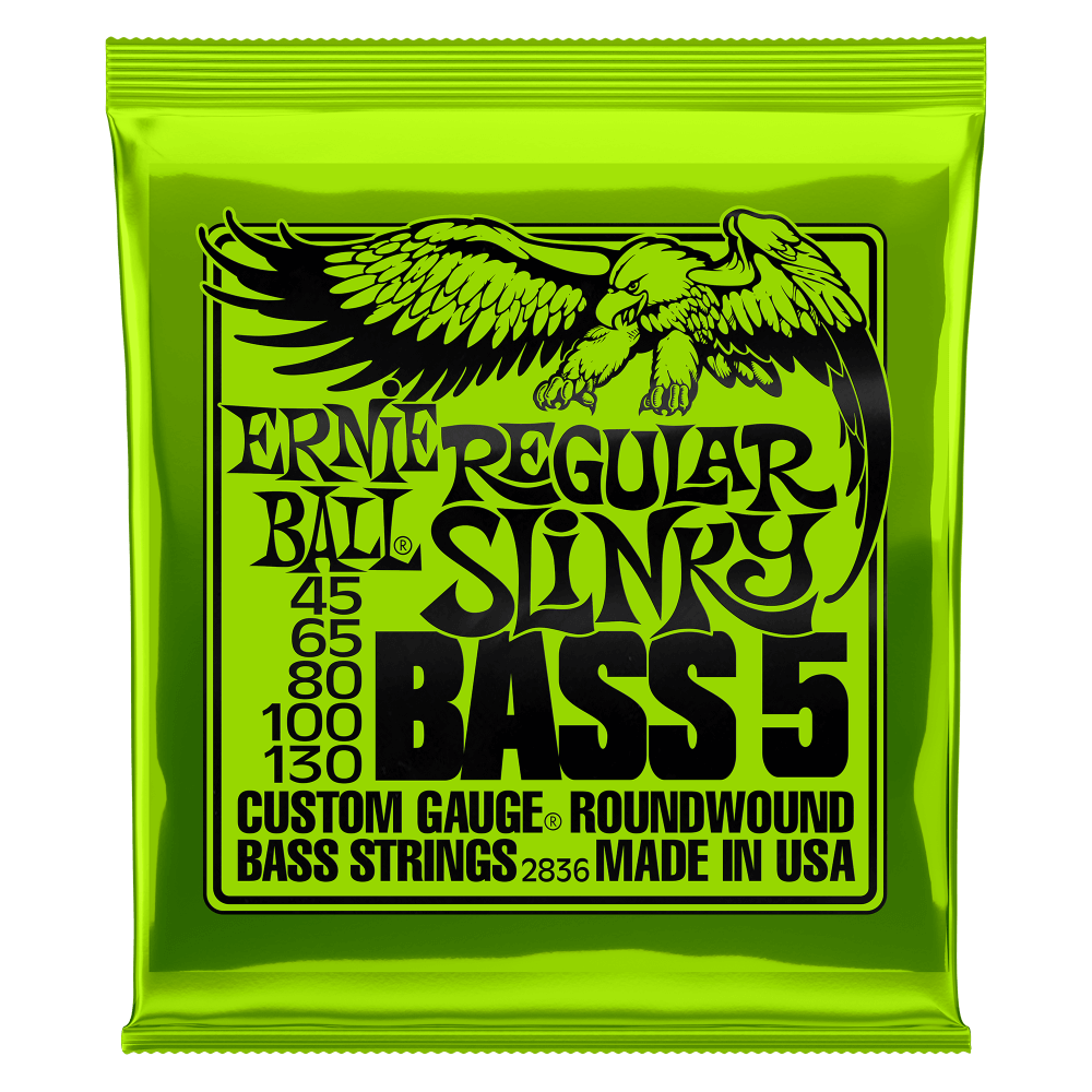 ERNIE BALL Regular Slinky 5-String Nickel Wound Electric Bass Strings 45-130 Gauge