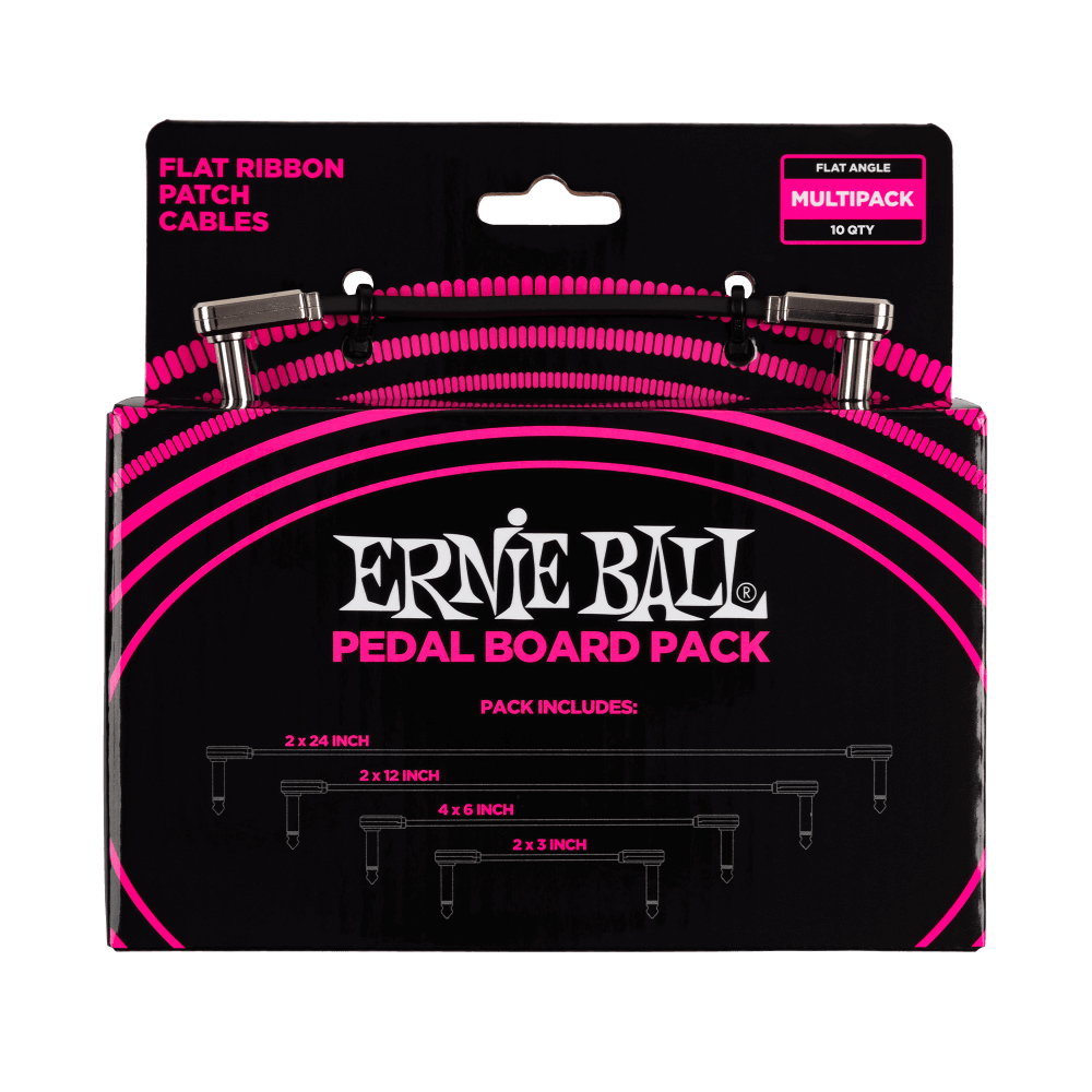 ERNIE BALL Flat Ribbon Patch Cables Pedalboard Multi-Pack