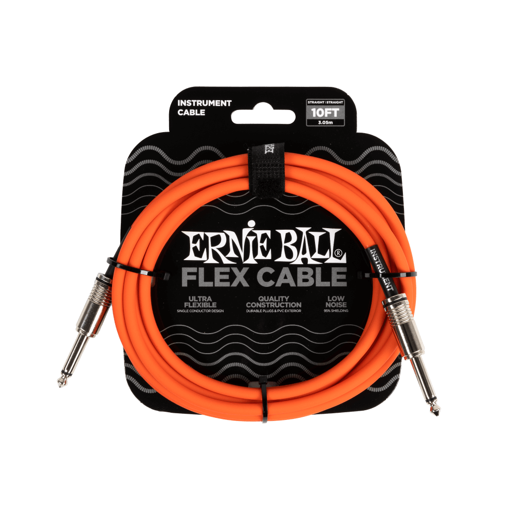 ERNIE BALL Flex Instrument Cable - Straight/Straight - Orange (10ft / 20ft)
