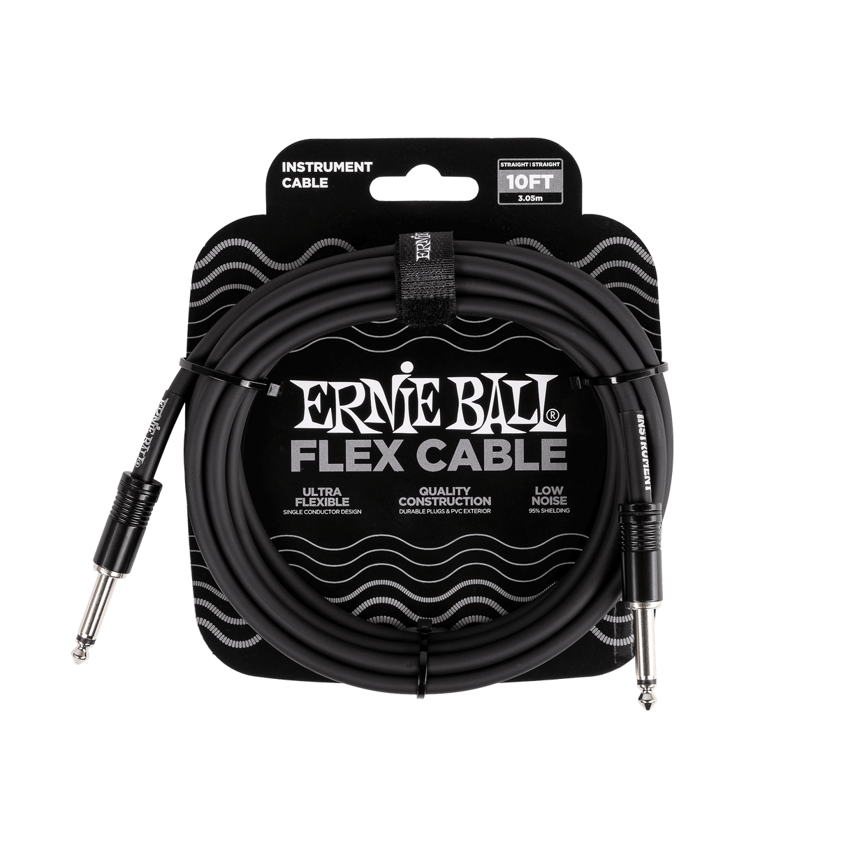 ERNIE BALL Flex Instrument Cable - Straight/Straight - Black (10ft / 20ft)