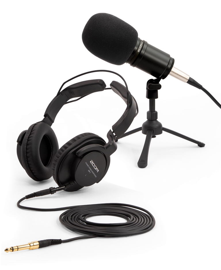 ZOOM ZDM-1 Podcast Mic Pack: Headphones, Windscreen, XLR, And Tabletop Stand