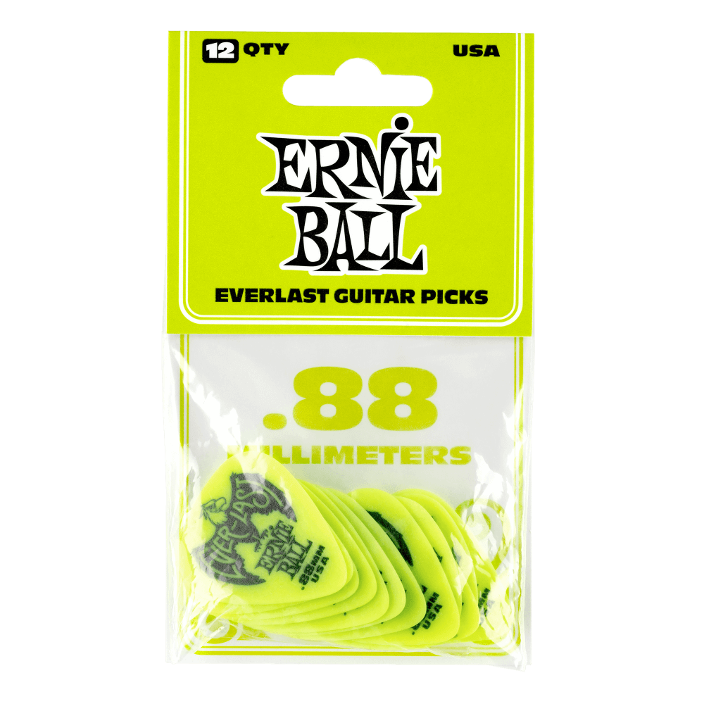ERNIE BALL Everlast Guitar Picks – 0.8mm Green – 12 Pack