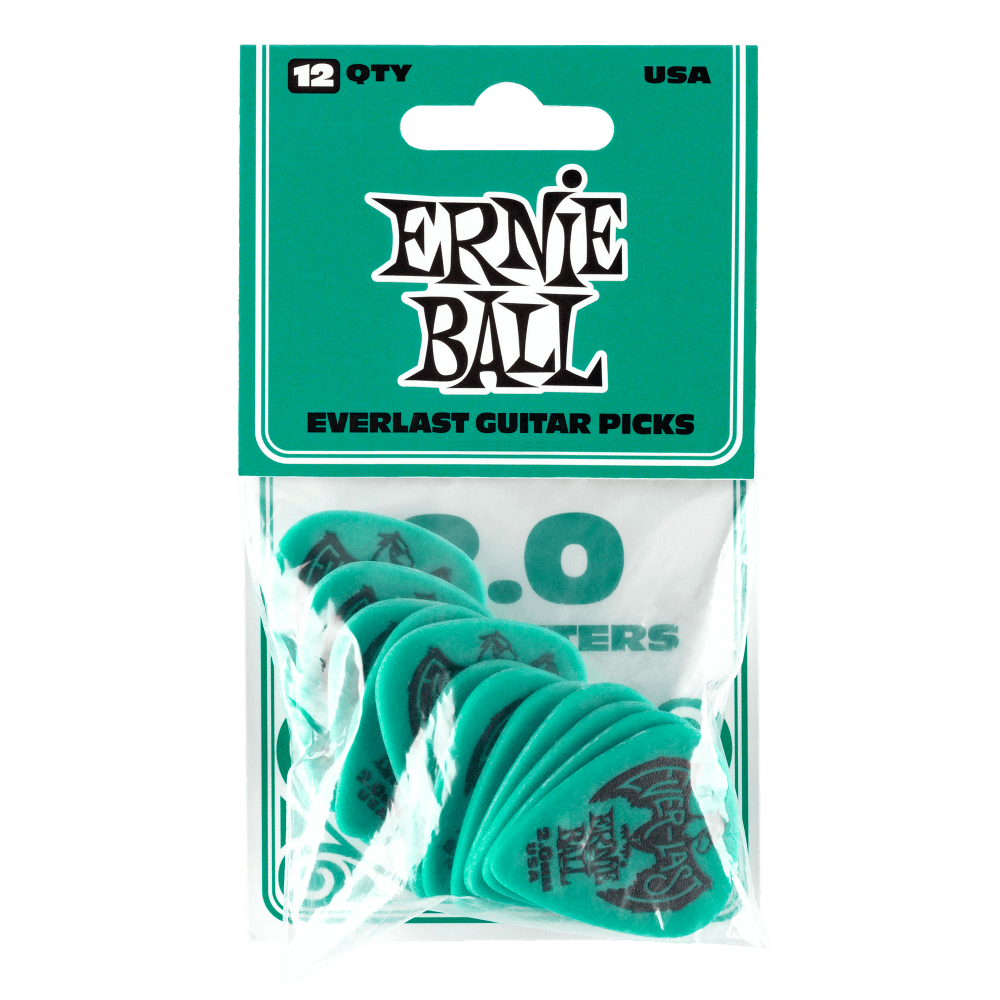ERNIE BALL Everlast Guitar Picks – 2.0mm Teal – 12 Pack