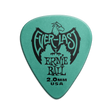 A single green Ernie Ball Everlast guitar pick with the brand logo and text 'Everlast Ernie Ball 2.0MM USA' printed on it.