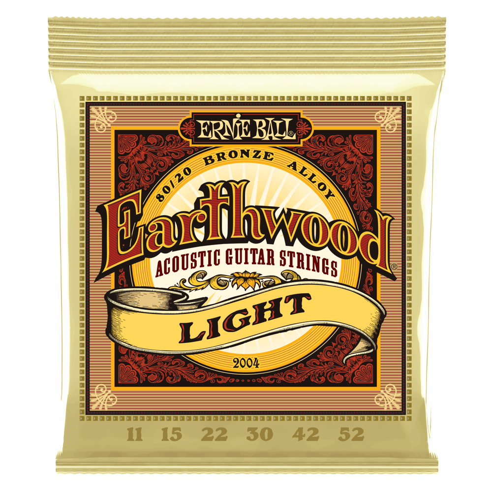 ERNIE BALL Earthwood Light 80/20 Bronze Acoustic Guitar Strings 11-52 Gauge - Single Pack / 3-Pack
