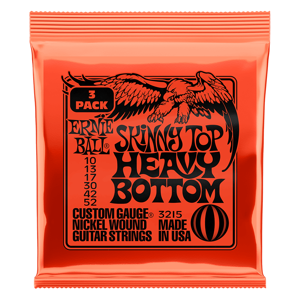 ERNIE BALL Skinny Top Heavy Bottom Slinky Nickel Wound Electric Guitar Strings 10-52 Gauge - Single Pack / 3-Pack