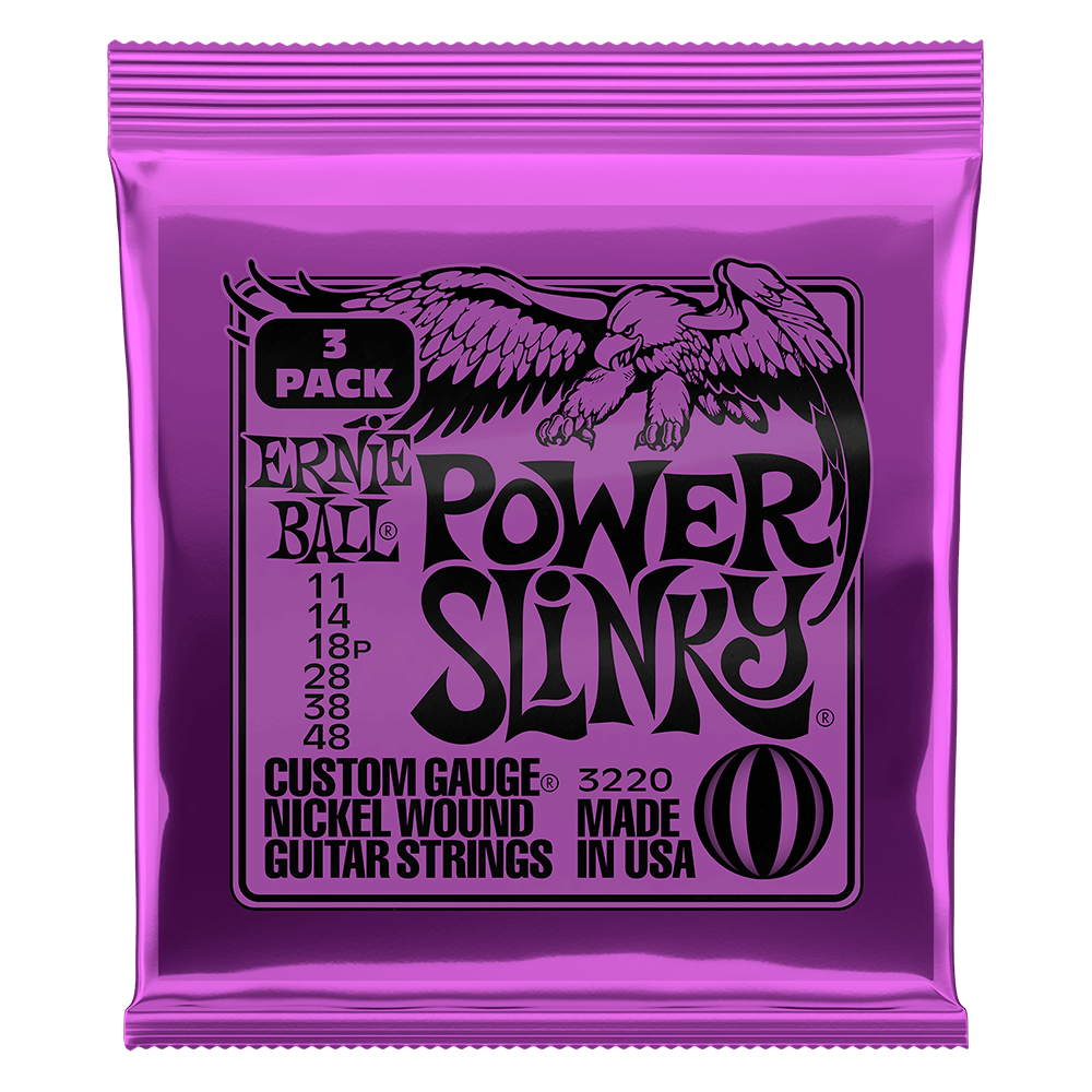 ERNIE BALL Power Slinky Nickel Wound Electric Guitar Strings 11-48 Gauge - Single Pack / 3-Pack
