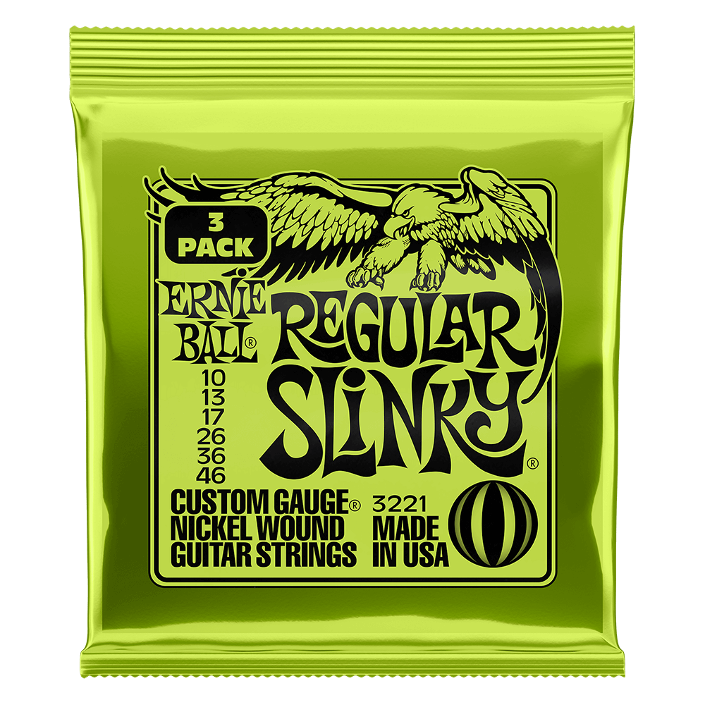 ERNIE BALL Regular Slinky Nickel Wound Electric Guitar Strings 10-46 Gauge - Single Pack / 3-Pack