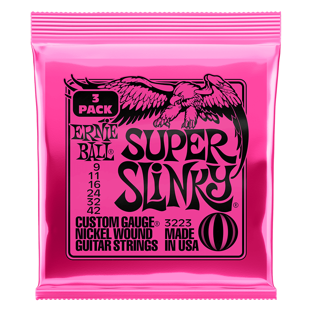 ERNIE BALL Super Slinky Nickel Wound Electric Guitar Strings 9-42 Gauge - Single Pack / 3-Pack