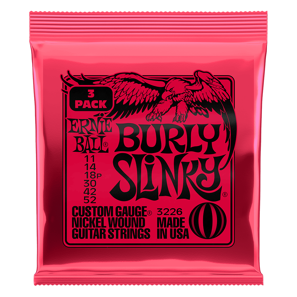 ERNIE BALL Burly Slinky Nickelwound Electric Guitar Strings 11-52 Gauge - Single Pack / 3-Pack
