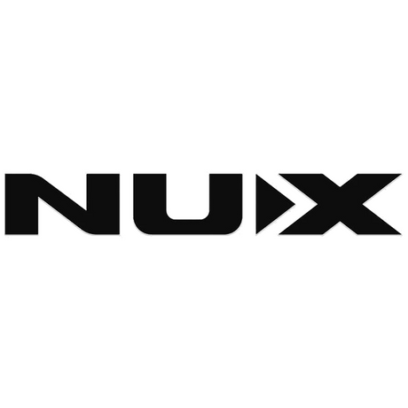 Nu-x logo in black on white background