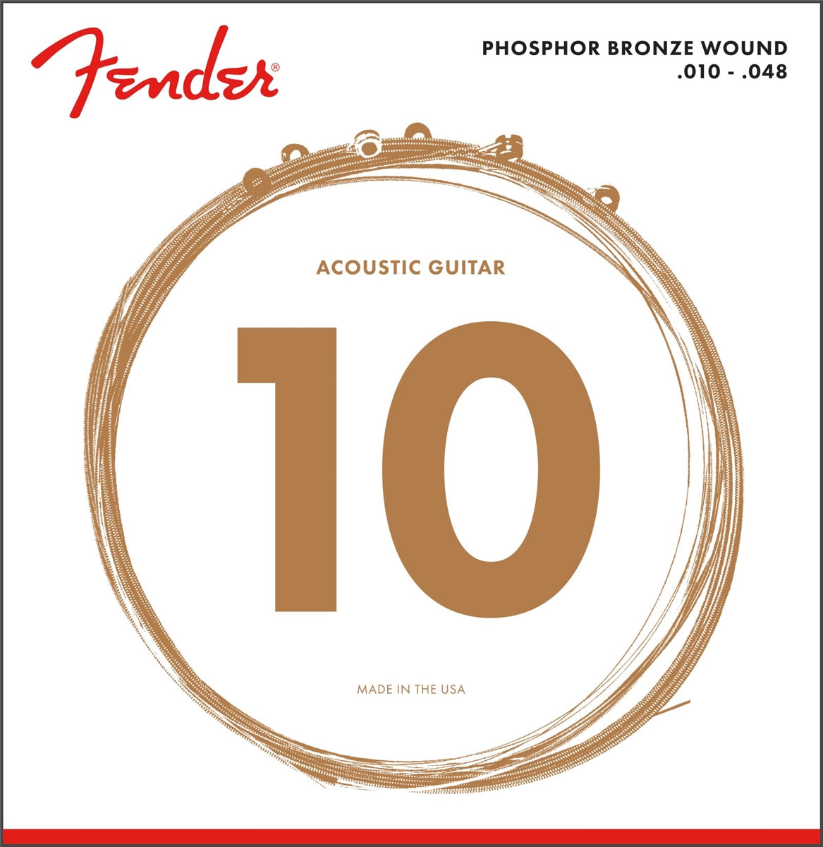 FENDER Phosphor Bronze Acoustic Guitar Strings 10-48
