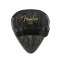 Fender guitar pick-shaped wall hook with gold logo on a white background