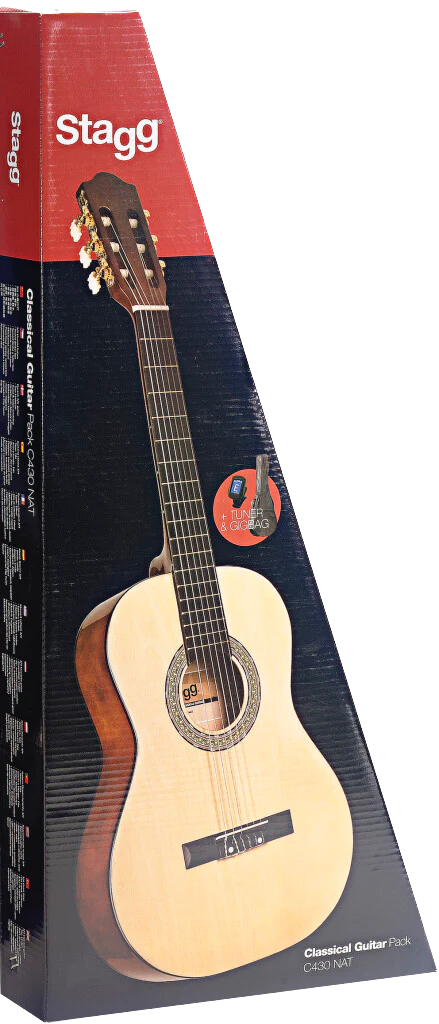STAGG 3/4 Classical Natural-Coloured Acoustic Guitar Pack - Left Handed Conversion
