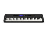 Casio CT S410 Digital piano with black casing and white keys on a white background