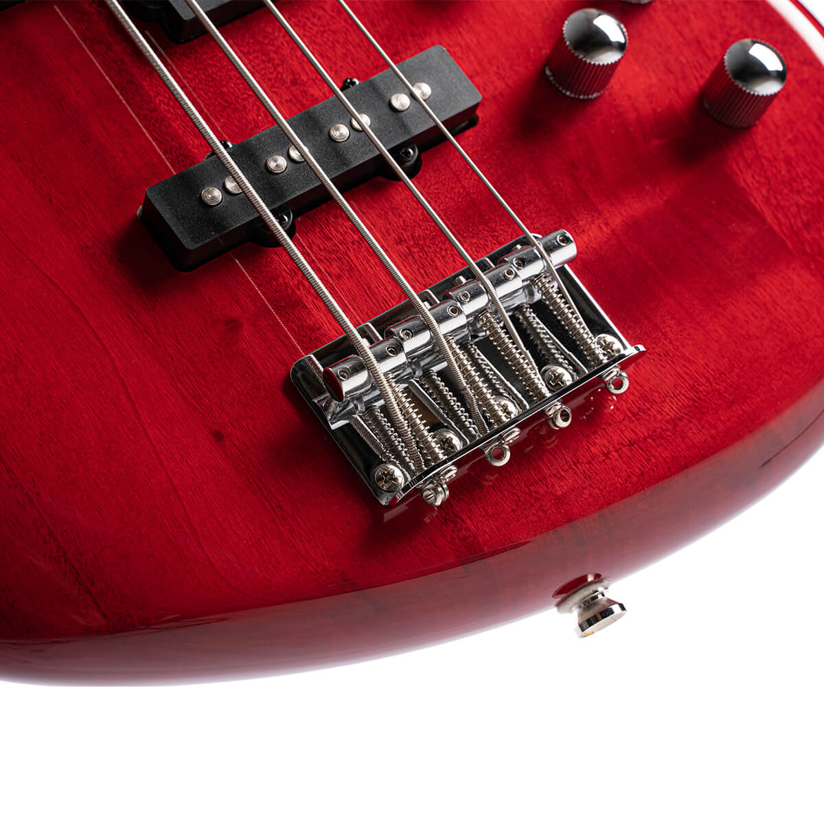 CORT Action Bass Plus 4 String Bass Guitar with Bag - Trans Red