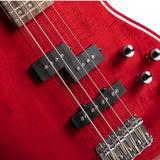 CORT Action Bass Plus 4 String Bass Guitar with Bag - Trans Red