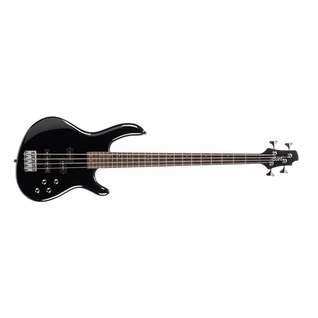 Black cort bass guitar on a clear background