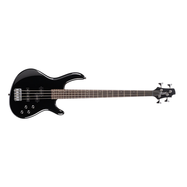 Black cort bass guitar on a clear background