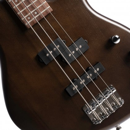 CORT Action PJ Powersound 4 String Bass Guitar with Bag - Open Pore Walnut