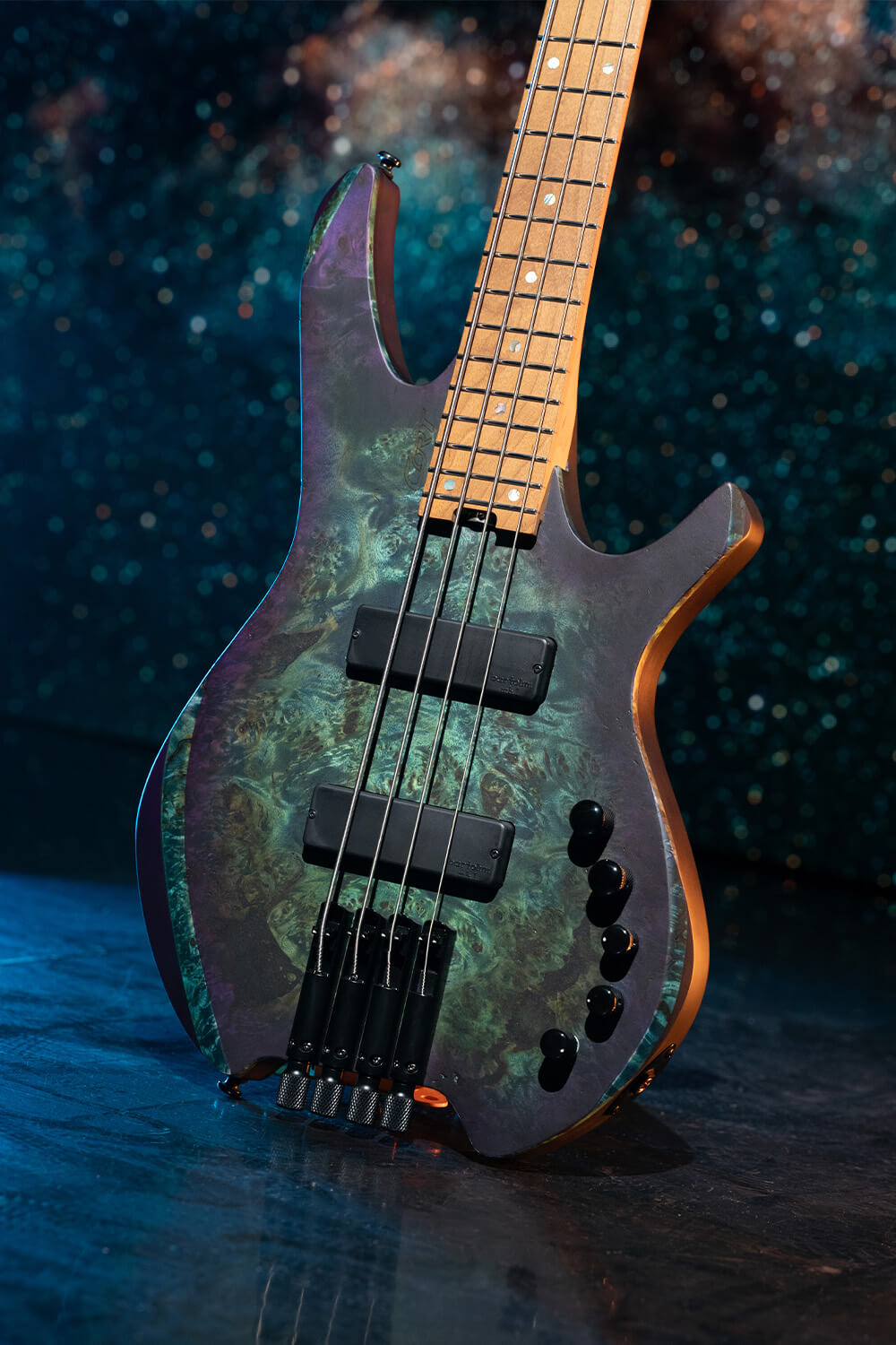 CORT Artisan Space 4 Bass Guitar with Bag - Star Dust Green