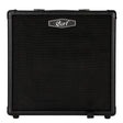 Black guitar amplifier with 'Cort' logo on a white background