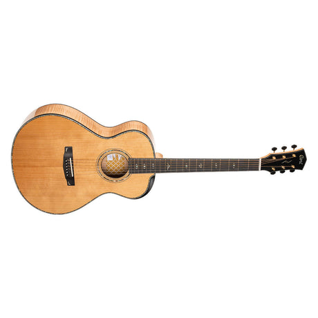 Cort Acoustic guitar with a wooden body and black neck on a white background