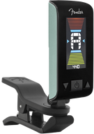 Fender Original Tuner with a bright LCD horizontal display and a 360° angle-adjustable swivel, in iconic Fender colours, designed for tuning stringed instruments.