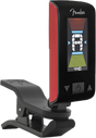 Fender Original Tuner with a bright LCD horizontal display and a 360° angle-adjustable swivel, in iconic Fender colours, designed for tuning stringed instruments.
