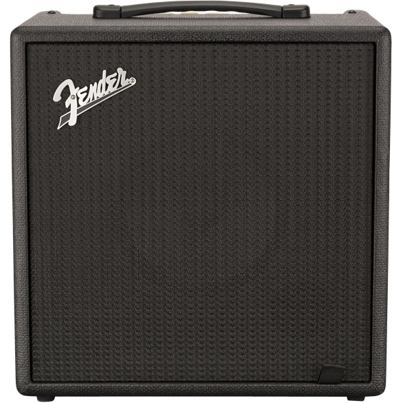 Fender Rumble LT25 Bass Amplifier, a compact black guitar amp with a front-facing speaker grille and the Fender logo at the top.