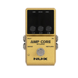 Gold NUX Amp Core Studio guitar effects pedal on a clear background