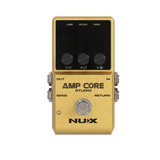 Gold NUX Amp Core Studio guitar effects pedal on a clear background