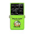 Nux drive core pedal in green front on on a clear background