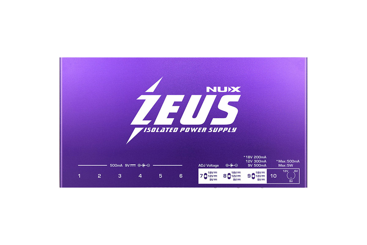 NUX Zeus All-Isolated Power Supply for Guitar Pedals – 10 Output