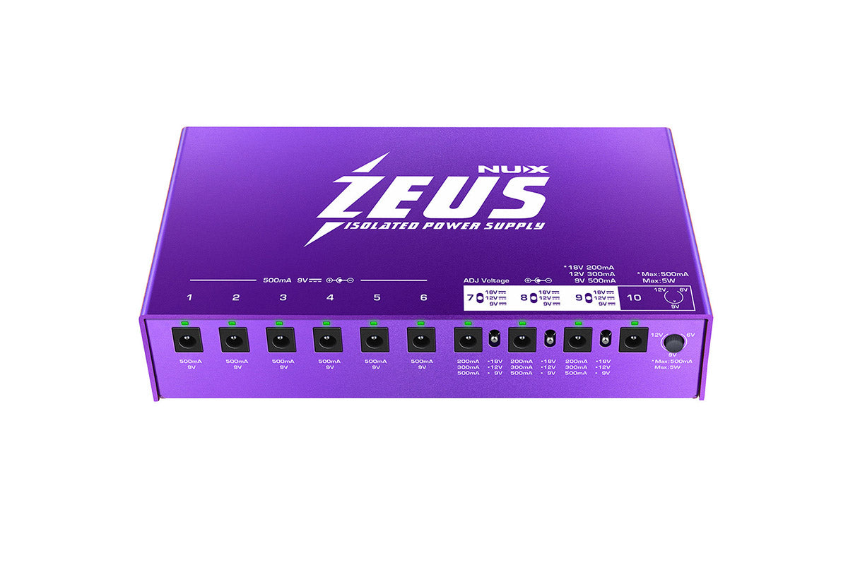 NUX Zeus All-Isolated Power Supply for Guitar Pedals – 10 Output